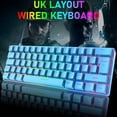 thumbnail image 5 of ZIYOULANG T60 Wired Gaming Keyboard 60% Mechanical Keyboard Mini Portable 61 Keys Multi Color RGB Illuminated LED Backlit Waterproof for PC/Mac PS4 Xbox Gamer, Typist, Travel- Blue/Blue Switch, 5 of 7