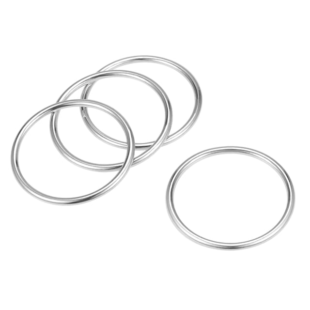 4 Piezas de Hebilla O Ring de 1.6 Pulgadas (40 mm) O-Rings de Aleación de Zinc Tono Plateado para Accesorios de Hardware, Bolsos, Cinturones, Manualidades DIY