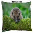 thumbnail image 2 of PKQWTM Wild Hedgehog On A Green Moss Covered Log With A Green Reversible Mermaid Cushion Cover Home Decor Sequin Pillow Case Size 16x16 inches, 2 of 2