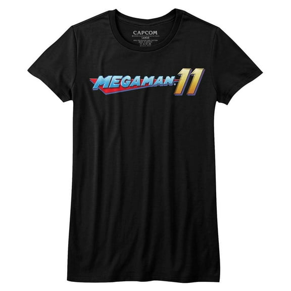 Mega Man Mega Logo Black Junior Women's T-Shirt