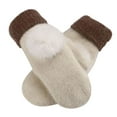 thumbnail image 2 of Dyfzdhu Thermal Gloves For Womens Warm Gloves Fleece Lined Knit Gloves Elastic Cuff Winter Gloves Knit Warm Lined Gloves White, 2 of 5