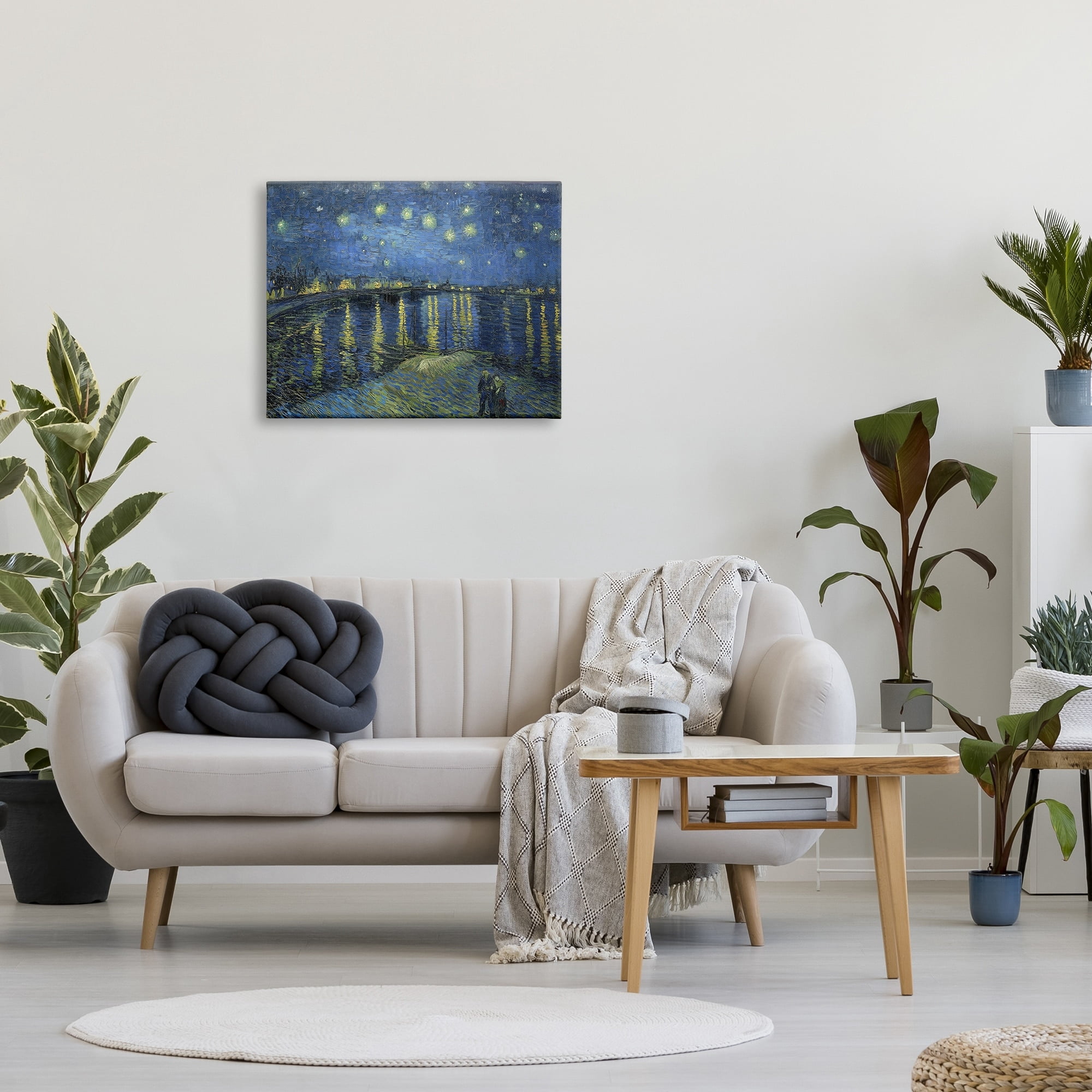Stupell Starry Night Over Rhone Classic Landscape Painting Gallery Wrapped Canvas Print Wall Art