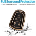 thumbnail image 4 of Key Fob Cover Compatible with Cadillac Escalade CTS SRX XT5 ATS STS CT6 Keychain Case Holder Protector,Black, 4 of 9