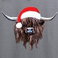 thumbnail image 3 of CafePress - Highland Cow Santa Hat Xmas Sweatshirt - Crew Neck Sweatshirt, 3 of 4