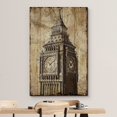 thumbnail image 3 of wall26 Canvas Print Wall Art Antique Wood Panel Big Ben British England Architecture &amp; Maps Landmark Digital Art Modern Art Decorative Scenic Urban Bohemian for Living Room, Bedroom, Office - 16&, 3 of 5