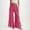 Hot Pink, variant on CheerKidz Long Pants for Women Summer Solid Color Linen Wide Leg Capris Casual Lightweight Ruffle Loose Home Pants with Pockets(Army Green,M)