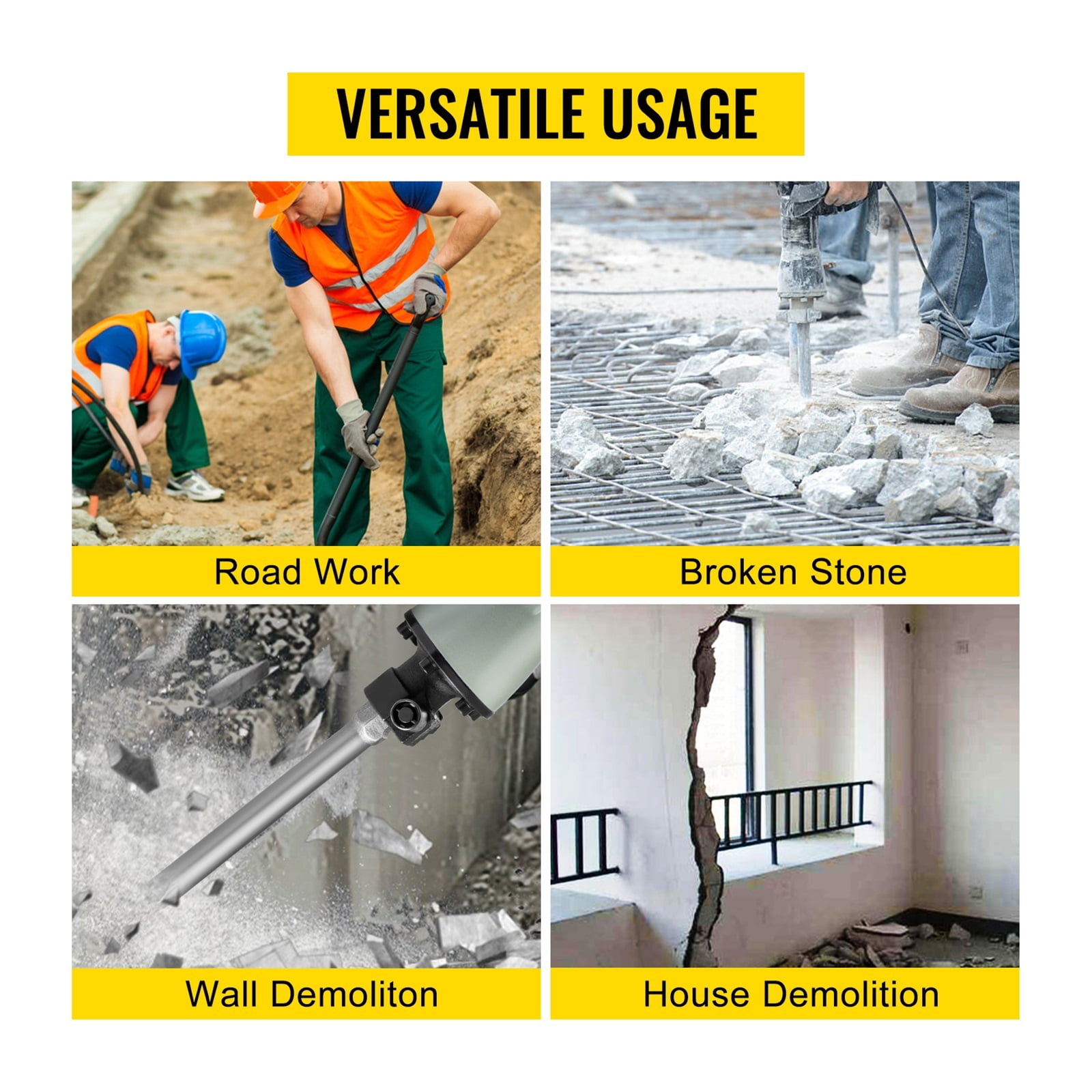 Demolition Jack Hammer Multifunctional Rotary Hammer 1500W 2200W 3600W Jack Hammer Concrete Breaker Ground Breaking Concrete Electric Hammer Tool Impact Drill