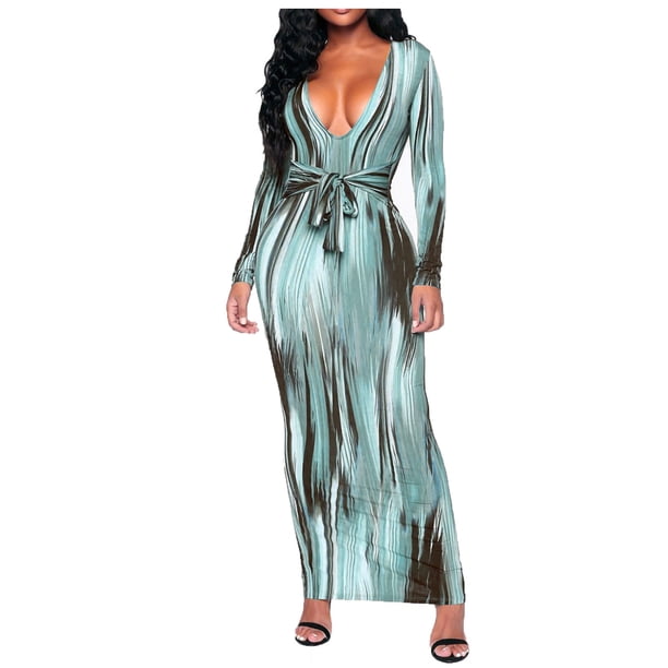 Vestido largo de manga larga para mujer Mind Of My Own, vestido largo con tirantes visualmente fino, bolso de moda, vestido con estampado de rayas a la cadera Pompotops hdfakjf8451