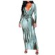 thumbnail image 1 of Vestido largo de manga larga para mujer Mind Of My Own, vestido largo con tirantes visualmente fino, bolso de moda, vestido con estampado de rayas a la cadera Pompotops  hdfakjf8451, 1 of 8