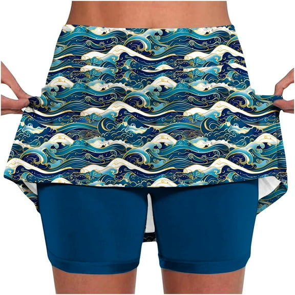 Womens Skorts with Pockets, Tummy Control Camo Printed Skorts for Women High Waist Athletic Sports Pants,Skirt Casual Shorts