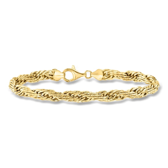 Ross-Simons 18kt Gold Over Sterling Flat Rope-Chain Bracelet, Women's, Adult