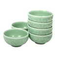 thumbnail image 2 of Celadon Bowl w/ Peony Pattern, Green Valley High-Quality Luxury Kitchen 4.5" Rice Bowl, Plum Green, Pack of 6, 2 of 8