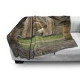 thumbnail image 3 of Antique Soft Flannel Fleece Throw Blanket, Autumn View on the Ruins of Famous Medieval Century in Belgium, Cozy Plush for Indoor and Outdoor Use, 50" x 60", Sand Brown and Green, by Ambesonne, 3 of 6