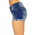 thumbnail image 6 of Lisingtool Womens Jeans Women Low Rise Ripped Stretchy Jeans Shorts Cuffed Hem Casual Denim Shorts for Women Dark Blue, 6 of 6