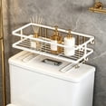 thumbnail image 1 of Toilet Tank Storage Rack Drill Free Bathroom Organizer Shelf for Over Toilet Space Saving, Iron Bathroom Accessories Holder for Toiletries and Essentials, 1 of 6