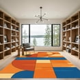 thumbnail image 2 of ODIKA 5'x7' Machine Washable Non-Slip Area Rug, Abstract Orange High Traffic Rug, Orange, 1060562, 2 of 3