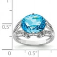 thumbnail image 2 of Sterling Silver Rhodium Oval Blue Topaz & Diam. Ring QR3076BT, 2 of 2