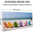 thumbnail image 2 of Desk Mat, Extended Gaming Mouse Pad (35.4x15.7 in), Large Non-Slip Rubber Base Mousepad with Stitched Edges, Waterproof Keyboard Mouse Mat for Work, Game, Office, Home - Beach and Ocean Scenics, 2 of 5
