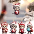 thumbnail image 2 of 1Set Cat Christmas Hanging Ornament Acrylic Christmas Ornament Winter Decor For Winter Party (Color2), 2 of 9