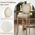 thumbnail image 4 of Lovableguy French Country Counter Height Bar Stools Set of 2,Comfy Vintage Barstools with Upholstered Seat and Back,Solid Wood Frame,Armless Bar Chair,Beige and Natural, 4 of 8