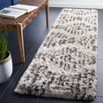 thumbnail image 2 of SAFAVIEH Iceland Milton Chevron Shag Runner Rug, Cream/Grey, 2' x 8', 2 of 7