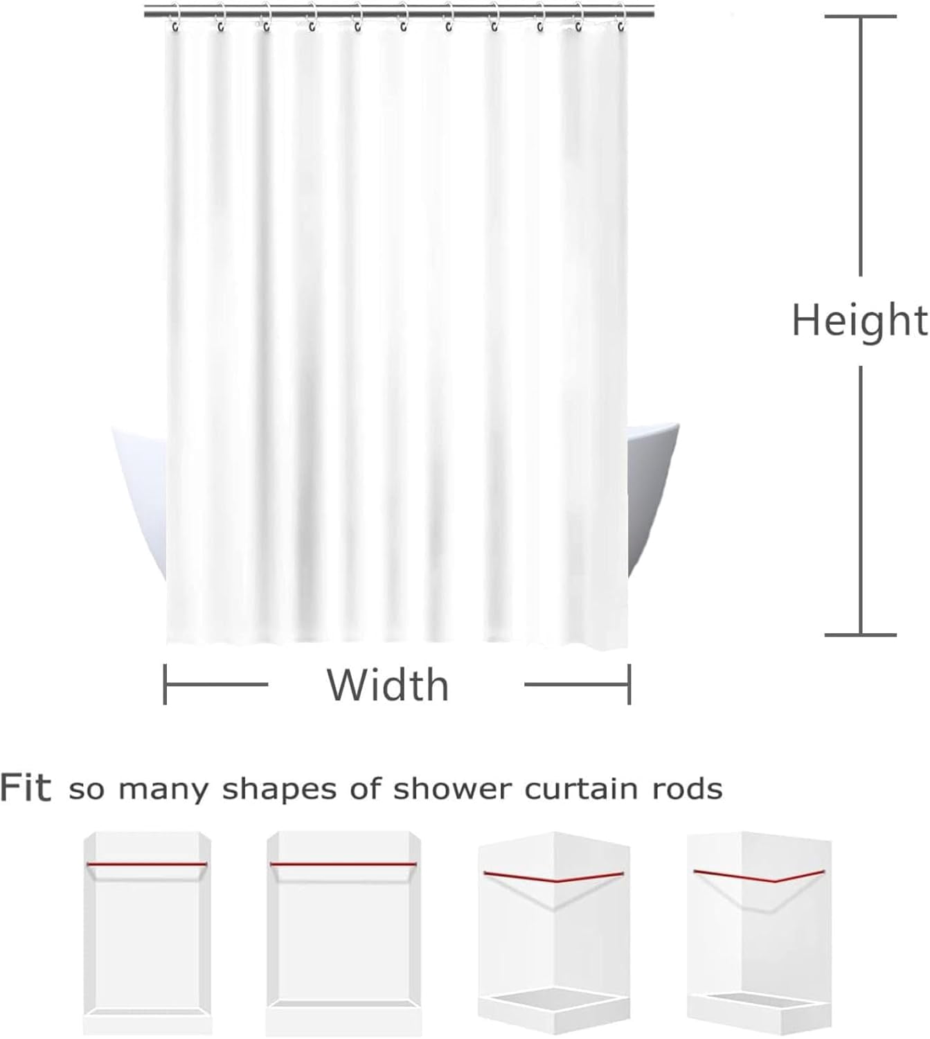 Bamboo Shower Curtain Green Bamboo Forest Tree, Modern Minimalist Botanical Leaf Pattern, Japanese Asain Rustic Nature Plant Fresh Spa Fabric Bathroom Sets with Hooks-72"W x 72"L (Pack of 1)
