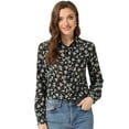 thumbnail image 1 of CamiFloral Con Botones Y BluDe ManLarCon Cuello En PunPaMujer Negro1 XL, 1 of 6