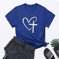thumbnail image 4 of Camisetas de Manga Corta para las Mujeres Casual Día de Pascua Impresión Cuello de Tripulación Suelta Camiseta, Poliéster Spandex, 4 of 7