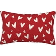 thumbnail image 3 of Red Valentines Pillow Covers 12 X 20 Inch Set of 2, Valentine'' Day Love Heart Holiday Decorative Throw Pillows Valentine Cushion Cases for Couch Home Sofa Living Room Outdoor, 3 of 6