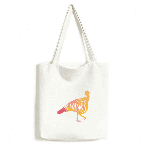 Thanksgiving Day Turkey Watercolor Tote Canvas Bag Shopping Satchel Casual Handbag