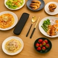 thumbnail image 2 of 4 Sets Portable Stainless Steel Tableware Set with Case, Included Spoon and Chopstick, Ideal for Home Travel Parties, 2 of 5