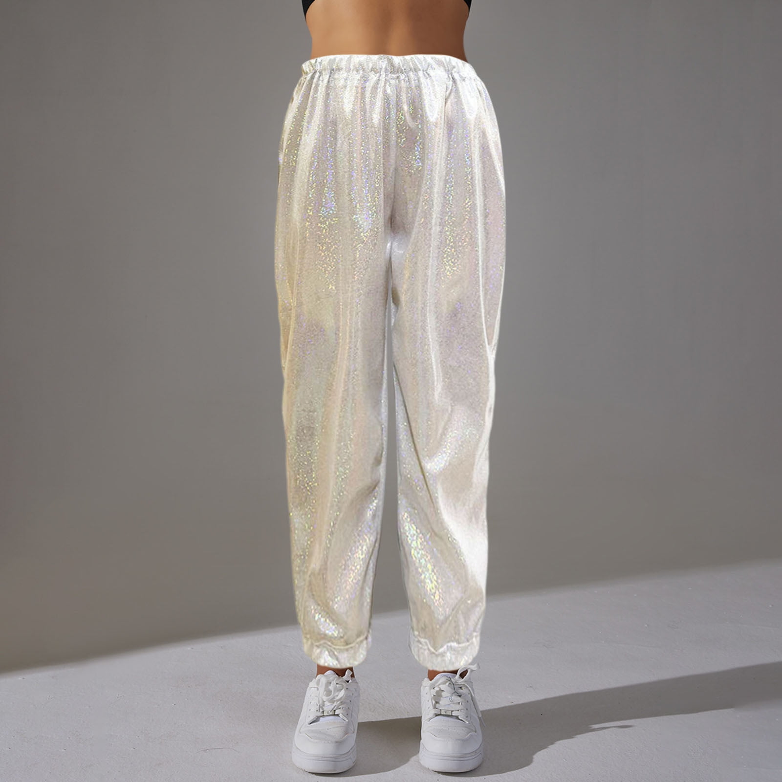 Pantalon Droit à Paillettes Fines pour Hommes et Femmes, Vêtements