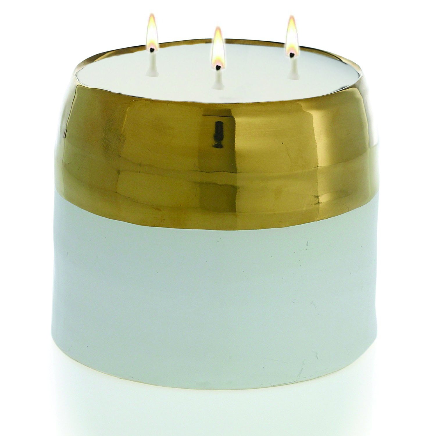 Vruchtbaar het is mooi Glimmend White and Gold Claire Pot Ceramic Candle - Walmart.com
