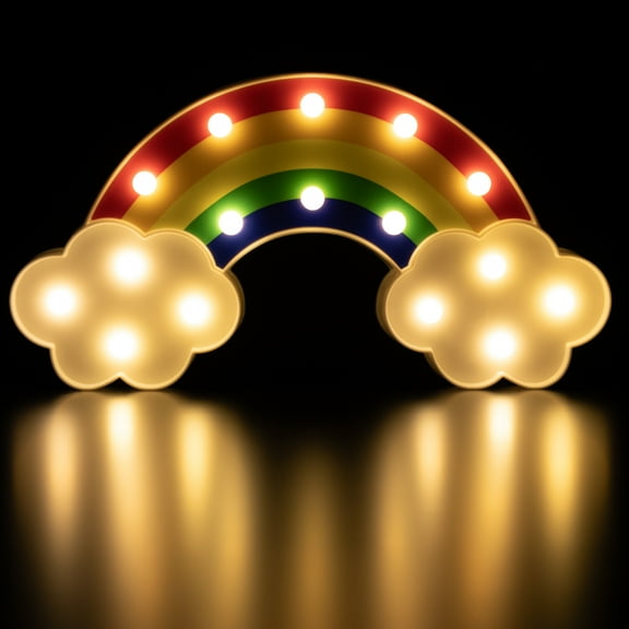 Northlight LED LIghted Rainbow with Clouds Marquee Wall Art - 12"