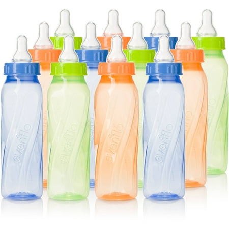 Evenflo Feeding Classic Tinted Plastic Baby Bottles - 8oz/12ct