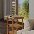 thumbnail image 2 of Carolina Classics Chesterfield Wood & Cane Accent Table in Brown, 2 of 3