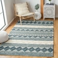 thumbnail image 2 of SAFAVIEH Natura Carly Geometric Area Rug, Dark Green/Ivory, 4' x 4' Square, 2 of 8
