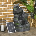 thumbnail image 2 of Outsunny Garden Fountain, Outdoor Water Feature With LED Light, Dark Grey, 2 of 10