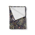 thumbnail image 2 of Jacobean Soft Flannel Fleece Throw Blanket, Floral Vintage Nostalgia Pattern with Paisley Repetition, Cozy Plush for Indoor and Outdoor Use, 70" x 90", Indigo Multicolor, by Ambesonne, 2 of 5