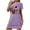 Purple, variant on Nighties for Women Cotton Nightdress Sleep Tee Short Sleeves Print Nightshirt Soft Sleepwear Loungewear Dark Gray XXL