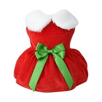 Santa Dog Christmas Outfit Clothes for Pugs Girl Thermal Holiday Puppy Costume Size Medium Dog Clothes Dress Pet Clothes