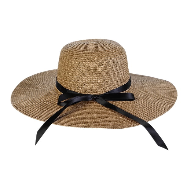 Sombrero de paja ajustable para playa, sombrero de ala ancha para el sol, sombrero de paja de verano para mujer, sombrero de playa