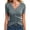 Gray, variant on Womens Ribbed Knit Tops V Neck Short Sleeve Drawstring Ruched Front Slim Fit Casual Everyday Summer Blouses Gray M