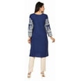 thumbnail image 2 of Maple Clothing Indian Kurtas for Women Poly Silk Long Kurti Tunic Tops (Blue, 4XL), 2 of 6