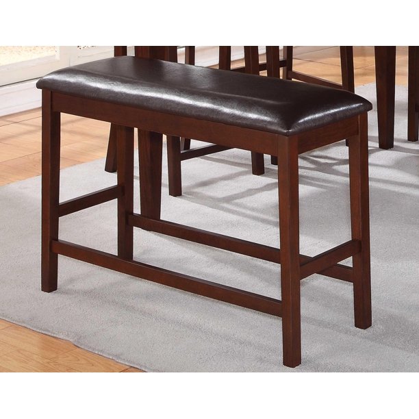 Counter Height Bench with PU Cushion Seat - Walmart.com - Walmart.com