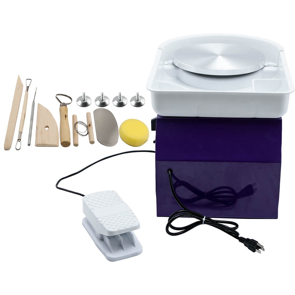25CM 350W 110V Electric Pottery Wheel Machine Ceramic Work Clay Art Craft Blue