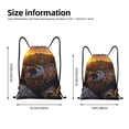 thumbnail image 2 of Kdxio Lizard With Sunglasses Sunset Print Drawstring Backpack Bag,Waterproof Draw String Back Sack, Gym Drawstring Bags Swim Bag For Unisex, 2 of 5