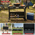 thumbnail image 4 of Zimtown Grill Table Movable Grill Cart,Food Prep Trolley with Wheels,Foldable Legs, 4 of 8