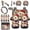 Dahlia Design, variant on Car Seat Covers Full Set Highland Cow Dahlia 18Pack Steering Wheel Protector Universal Center Console Cover Headrest Handbrake Cover Seat Belt Pads Cup Holder Coaster and Keychain