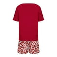 thumbnail image 3 of DeHolifer Women's Summer 2 Piece Outfits Lounge Sets Short Sleeve Tee Shirts Tops Blouses Pockets Printed Shorts Tracksuit Red S, 3 of 4